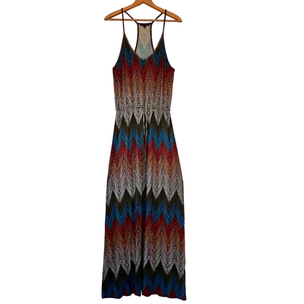 Banana Republic Chevron Zigzag Racerback Maxi Dress Multicolor 209074-01 Small